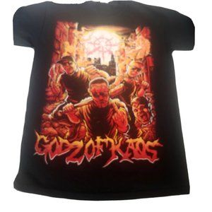 Godz Of Kaos Men Small T Shirt Short Sleeve Band Music Graphic Art Gildan Black